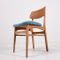 Vintage Teak Dining Chairs with Light Blue Upholstery, Set of 4 5