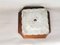 Rustic Square Frosted Glass Ceiling Flush Mount Lamp on Wooden Base, 1970s, Image 6