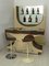 Mobile bar vintage in pelle scamosciata e ottone di Stilglass Donati, Italia, anni '70, Immagine 3