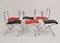 Red and Black Luisa Folding Chairs by Marcello Cuneo for Mobel, 1970s, Set of 6 5