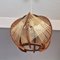 Mid-Century French Wooden Hanging Lamp in Wood and Straw, 1960s 2