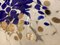Milchig-weiße Kugel Lampe aus Muranoglas mit Blau & Gold-Blatt Murrine von Simoeng 5
