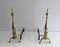 Vintage French Bronze Andirons, 1940s, Set of 2 1