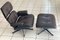 Black Lounge Chair and Ottoman in Leather by Charles & Ray Eames for Herman Miller, 1980s, Set of 2 1
