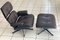 Set of Black Lounge Chair and Ottoman in Leather by Charles & Ray Eames for Herman Miller, 1980s, Image 1