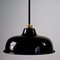 French Black Enamel Pendant Lamp, 1950s