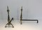 Brass and Wrought Iron Andirons, 1940s, Set of 2 5