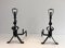 Arts & Crafts Wrought Iron Andirons, 1930s, Set of 2 2