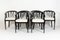 Black & White Armchairs from Wiener Werkstätten, 1950s, Set of 4 1