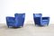 Blaue italienische Vintage Sessel, 1960er, 2er Set 1