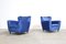 Vintage Italian Blue Armchairs, 1960s, Set of 2 1
