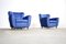 Vintage Italian Blue Armchairs, 1960s, Set of 2 3