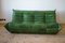 Mobilier de Salon Togo Vintage en Cuir Vert par Michel Ducaroy pour Ligne Roset, Set de 10 5