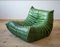 Mobilier de Salon Togo Vintage en Cuir Vert par Michel Ducaroy pour Ligne Roset, Set de 10 2
