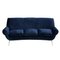 Italian Navy Blue Cotton Velvet Curved Sofa by Gigi Radice for Minotti, 1950s 2