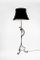 Antique Wrought Iron Floor Lamp with Fur Shade 2