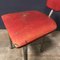 Silla auxiliar vintage trípode de cuero sintético rojo, años 60, Imagen 15