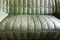 Mid-Century Patchwork Olive Green Leather Sofa from Laauser 5