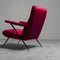 Vintage Red Velvet and Metal Armchair, 1950s, Image 2