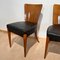 Czech H214 Chairs in Walnut & Faux Leather by J. Halabala, 1930s, Set of 2, Image 12