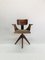 Vintage Industrial Swedish Swivel Oak Chair, 1930s, Image 1