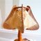 Lámpara de mesa portuguesa Mid-Century de paja y madera, años 60, Imagen 8