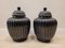 20th Century Black Ceramic Vases, Italy, Set of 2 3