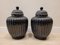 Vases en Céramique Noire, Italie, 20ème Siècle, Set de 2 3