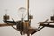 Lámpara de araña vintage de latón y vidrio, Imagen 8