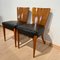 Set of Czech H214 Chairs in Walnut & Faux Leather by J. Halabala, 1930s 11