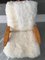 Poltrona vintage in pelle di pecora bianca e legno curvato di TON, anni '60, Immagine 7