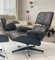 Black Lounge Chair and Ottoman in Leather by Charles & Ray Eames for Herman Miller, 1980s, Set of 2, Image 4