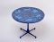 Mid-Century Italian Blue Dining Table with Enameled Copper Top, 1950s 4