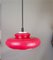 Large Mid-Century Italian Modern Red Acrylic Pull Down Hanging Lamp, 1960s 5