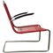 Model 411 Red Plastic & Tubular Steel Armchair from Gispen, 1930s 1