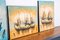 Boat on Water, 2000s, Acrylic on Canvas, Set of 3 2