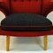 Scandinavian Red Wingback Armchair, 1950s, Image 10