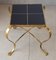 Regency Brass Flower Table with Black Tiles Shelf 3