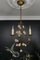 Italienischer Florentiner Kronleuchter aus goldenem Metall mit 3 Leuchten und Porzellanrosen, 1970er 2