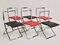 Red and Black Luisa Folding Chairs by Marcello Cuneo for Mobel, 1970s, Set of 6 1