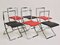 Red and Black Luisa Folding Chairs by Marcello Cuneo for Mobel, 1970s, Set of 6, Image 1