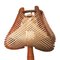 Mid-Century Portuguese Table Lamp in Straw and Wood, 1960s 9