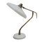 Mid-Century White Steel & Brass Table Lamp by Oscar Torlasco for Lumi, 1950s, Image 2