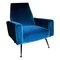 Vintage Italian Armchair in Velvet Ottanio Color, Imagen 1
