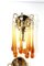 Waterfall Wall Lamps in Brass with Amber-Colored Murano Glass Drops, 1960s, Set of 2, Image 8