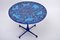 Mid-Century Italian Blue Dining Table with Enameled Copper Top, 1950s 1