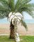 Großer Palmenspiegel aus Rattan, 1990er 1