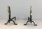 Vintage Iron and Brass Andirons with Duck Heads, 1940s, Set of 2, Image 4