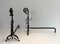 Hammered and Wrought Iron Snail Andirons, 1900s, Set of 2 5