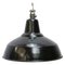 Industrial Black Enamel Hanging Lamp, 1950s, Image 1